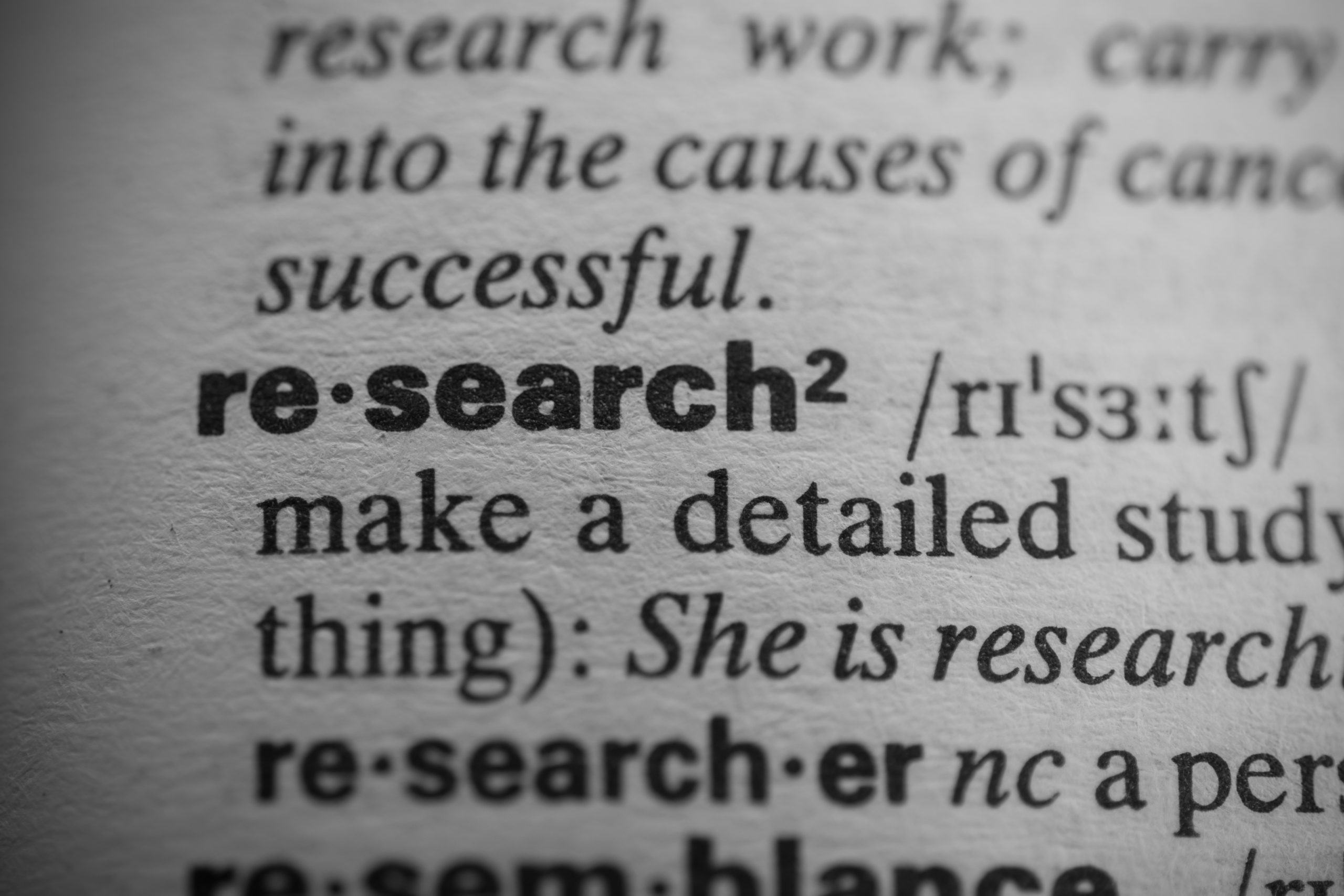 Text describing the definition of research